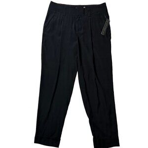 Alice & Olivia Black Silk Employed Pants - NWT